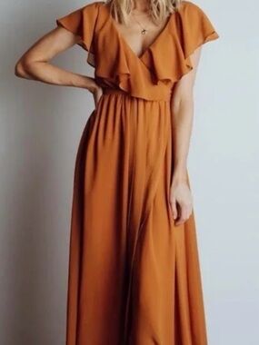 Baltic Born Katya Maxi Dress in Amber Rust Orange
